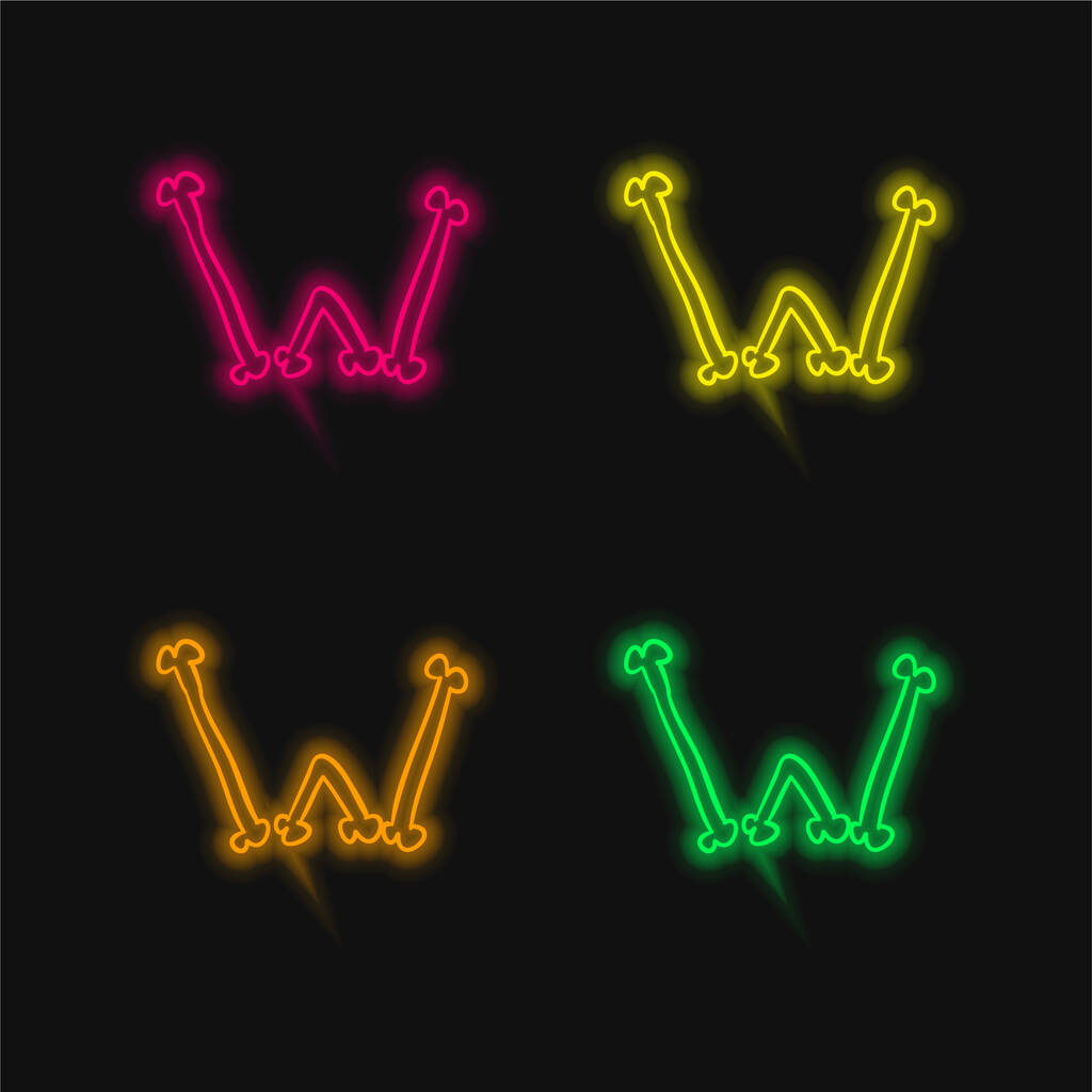 Bones W, Cadılar Bayramı tipografisinin ana hatlarıyla parlayan neon vektör simgesi - Vektör, Görsel