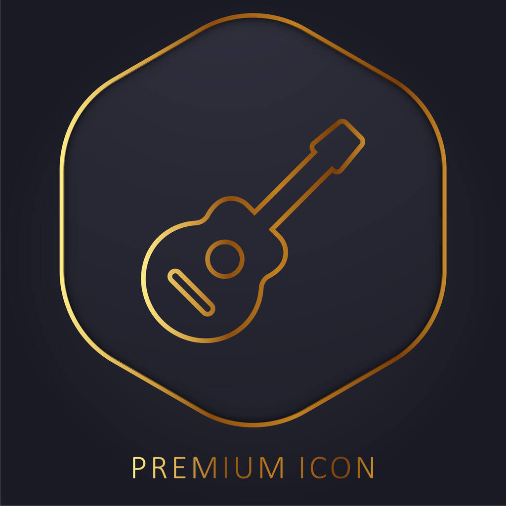 Акустична гітара золота лінія логотип або значок преміум-класу
 - Вектор, зображення