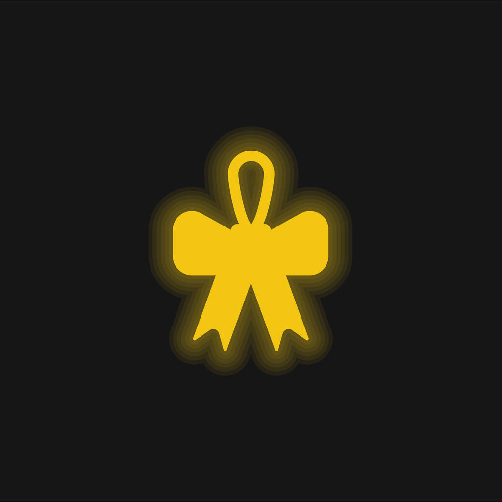 Arco amarelo brilhante ícone de néon - Vetor, Imagem