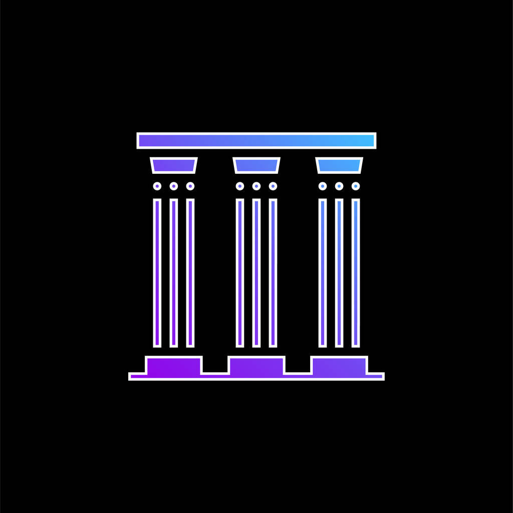 Ősi pillér kék gradiens vektor ikon - Vektor, kép