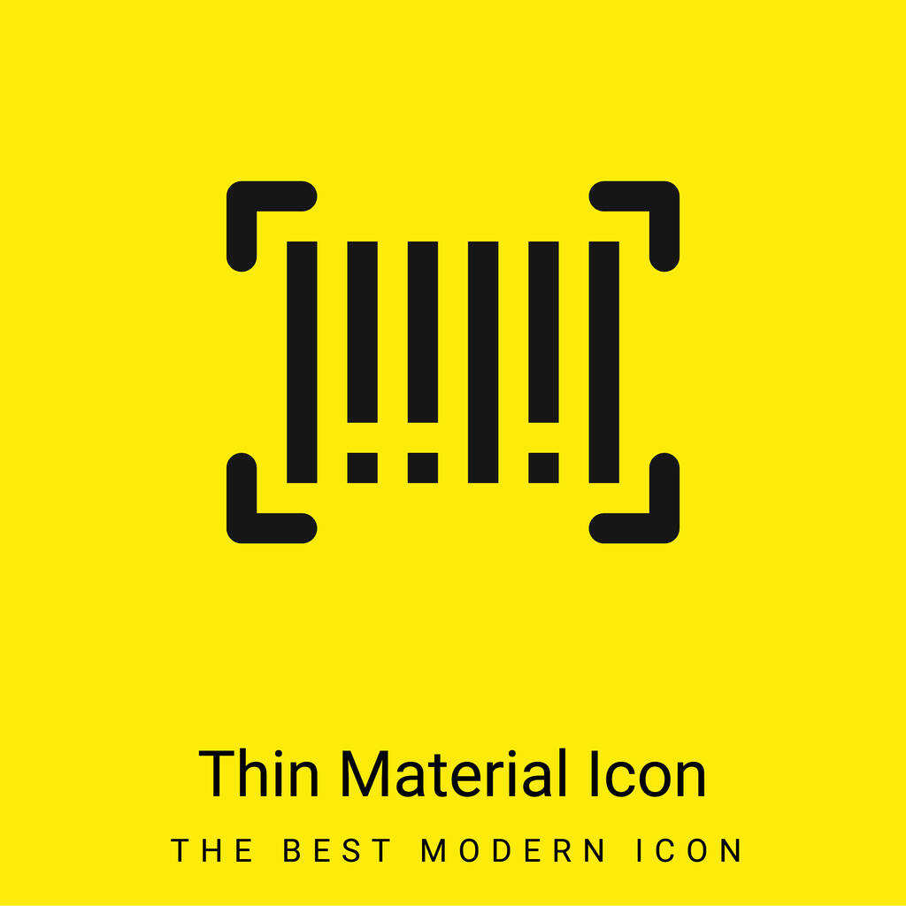 Vonalkód minimális fényes sárga anyag ikon - Vektor, kép