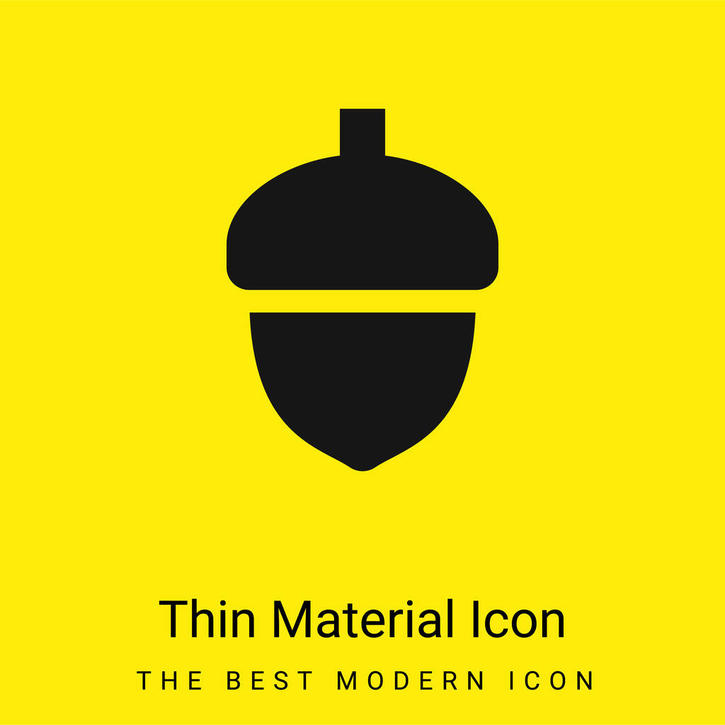 Acorn minimální jasně žlutý materiál ikona - Vektor, obrázek