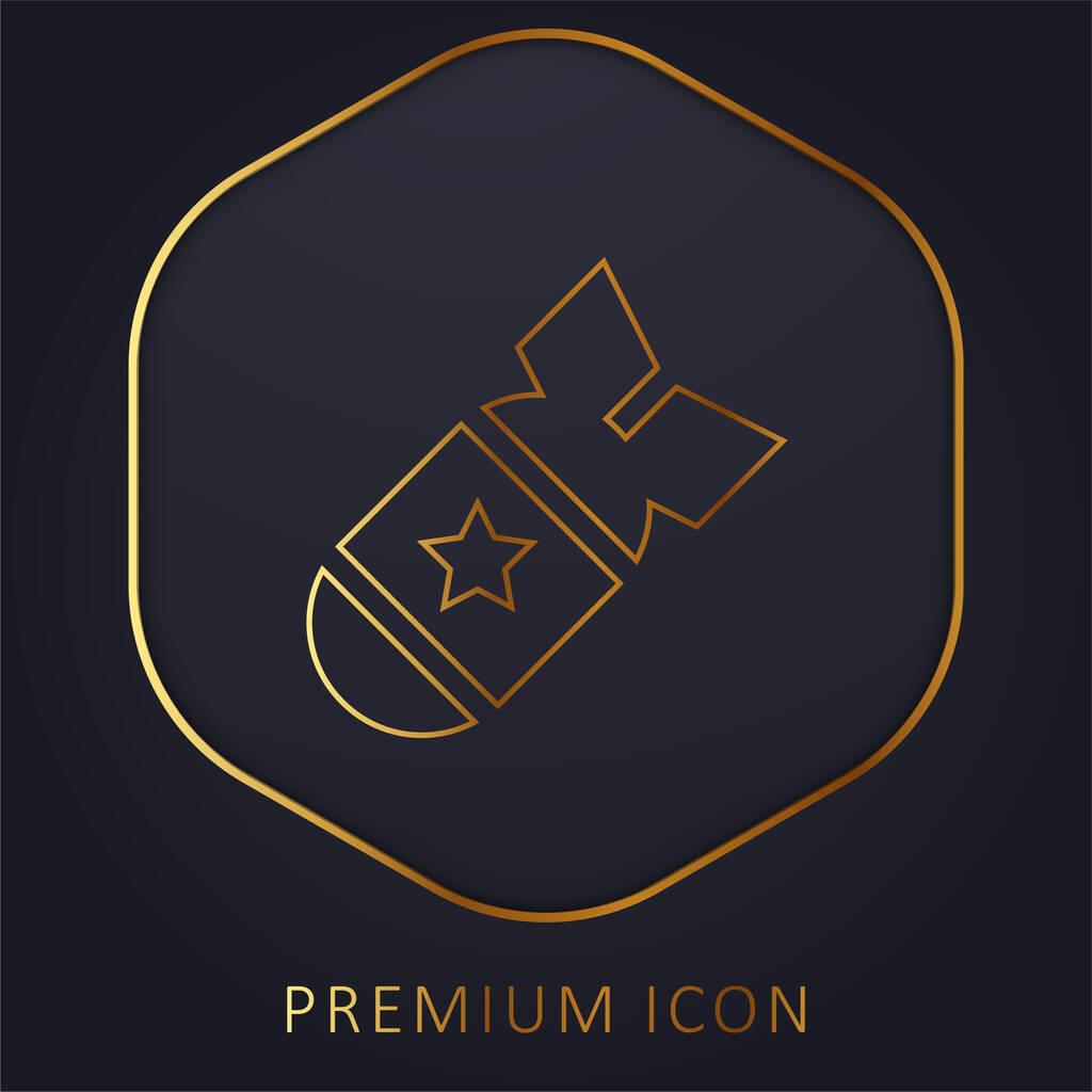 Bomba linea dorata logo premium o icona - Vettoriali, immagini