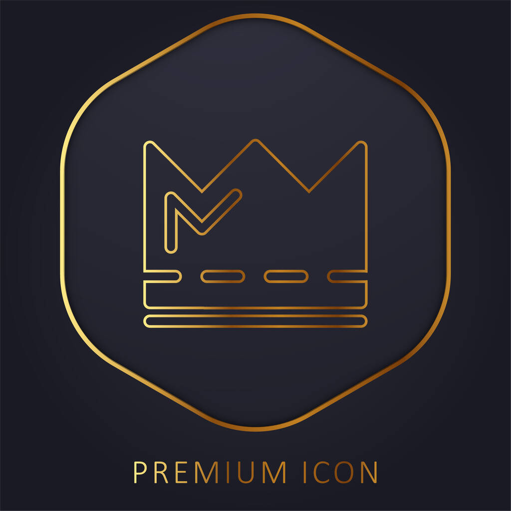 Logo de la línea de oro corona premium o icono - Vector, Imagen
