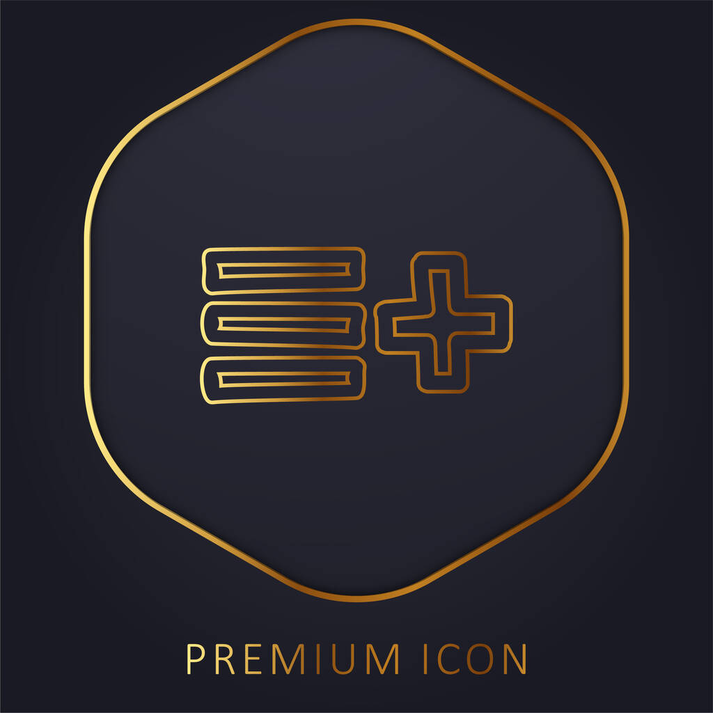 Símbolo de interfaz dibujado a mano línea dorada logotipo premium o icono - Vector, Imagen