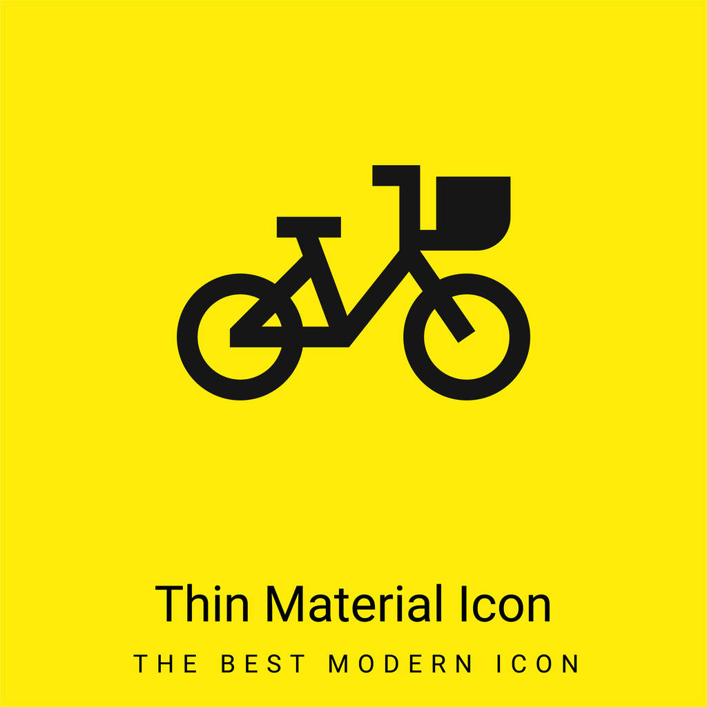 Bike minimal bright yellow material icon - Vector, Image