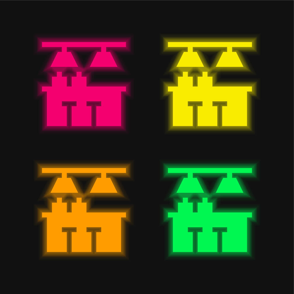 Панель чотирьох кольорів, що світяться неоном Векторна піктограма
 - Вектор, зображення