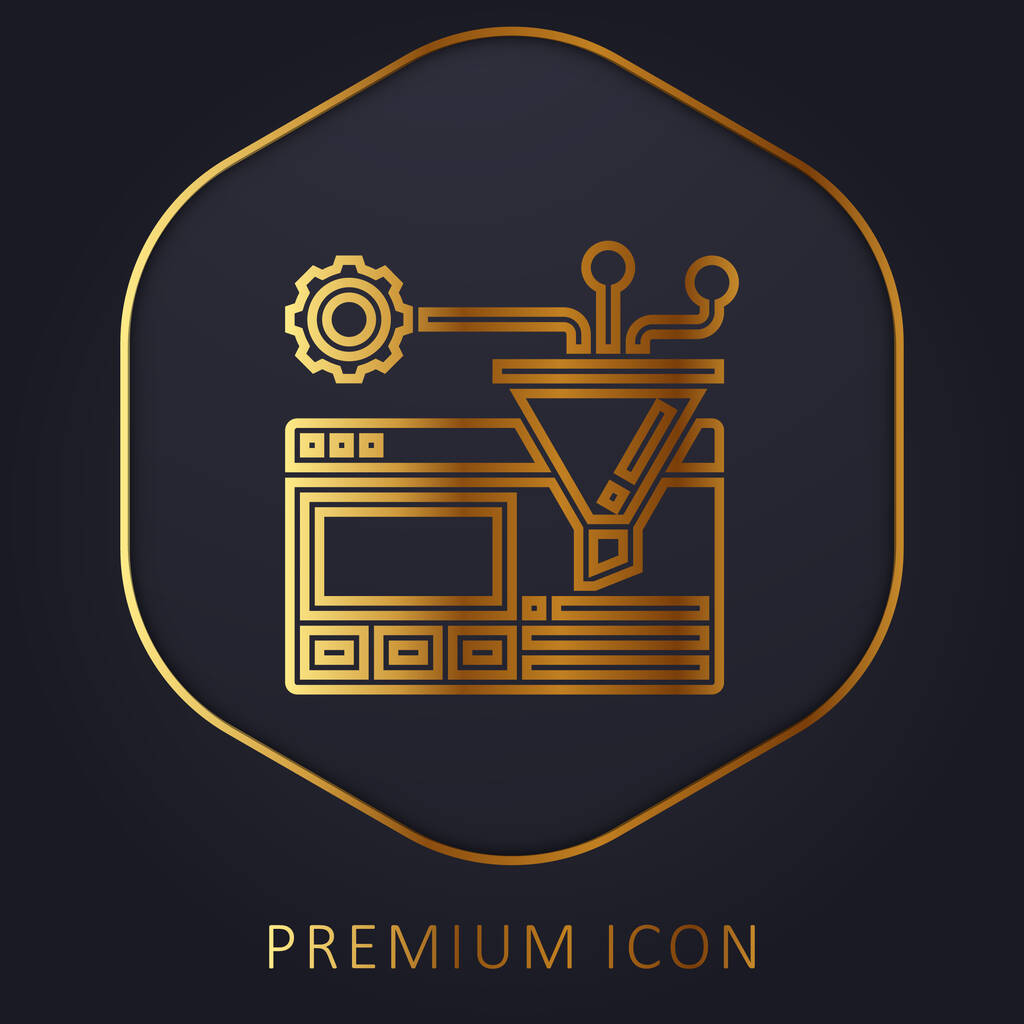 Algoritmus arany vonal prémium logó vagy ikon - Vektor, kép