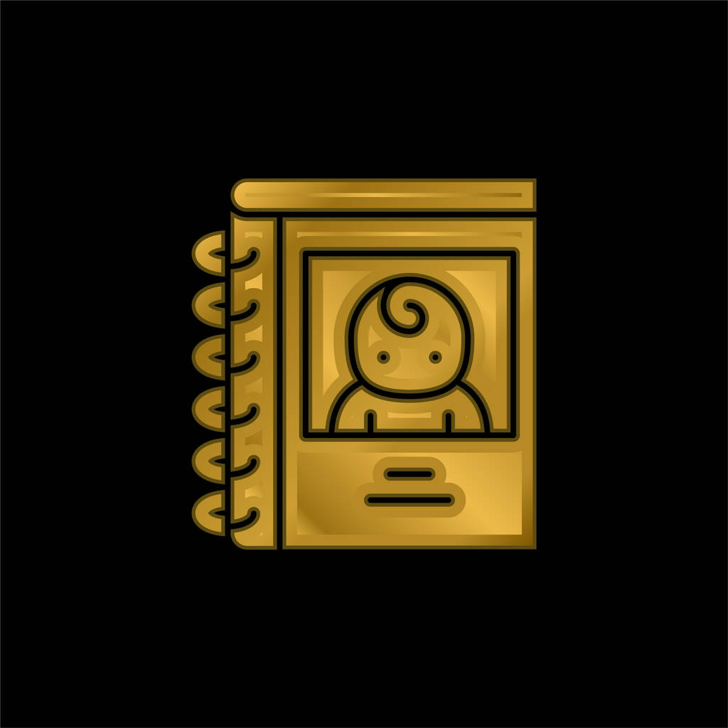 Baby Book złocona metaliczna ikona lub wektor logo - Wektor, obraz