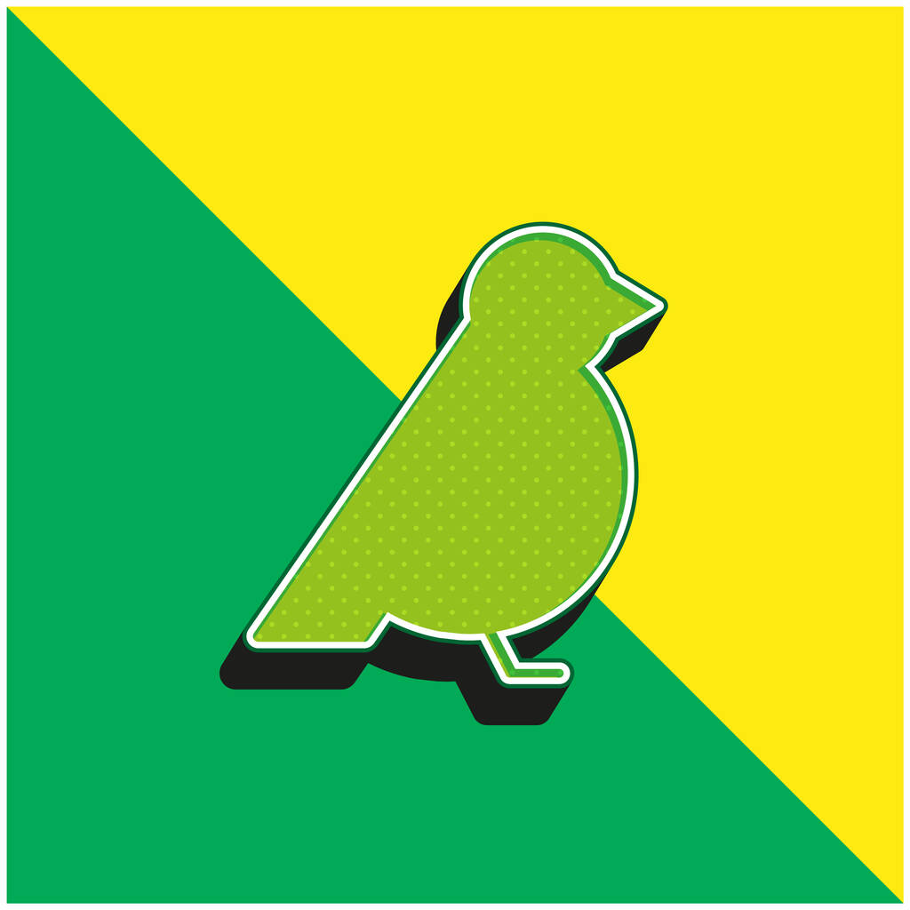 右緑と黄色の近代的な3Dベクトルアイコンのロゴに直面する鳥 - ベクター画像