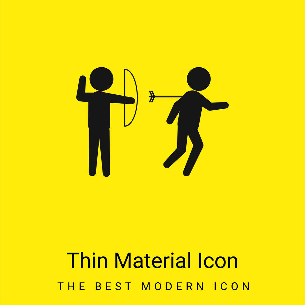 Archer Criminal Hurting A Person For His Back With An Arrow Of An Arch minimal bright yellow material icon - Vector, Image