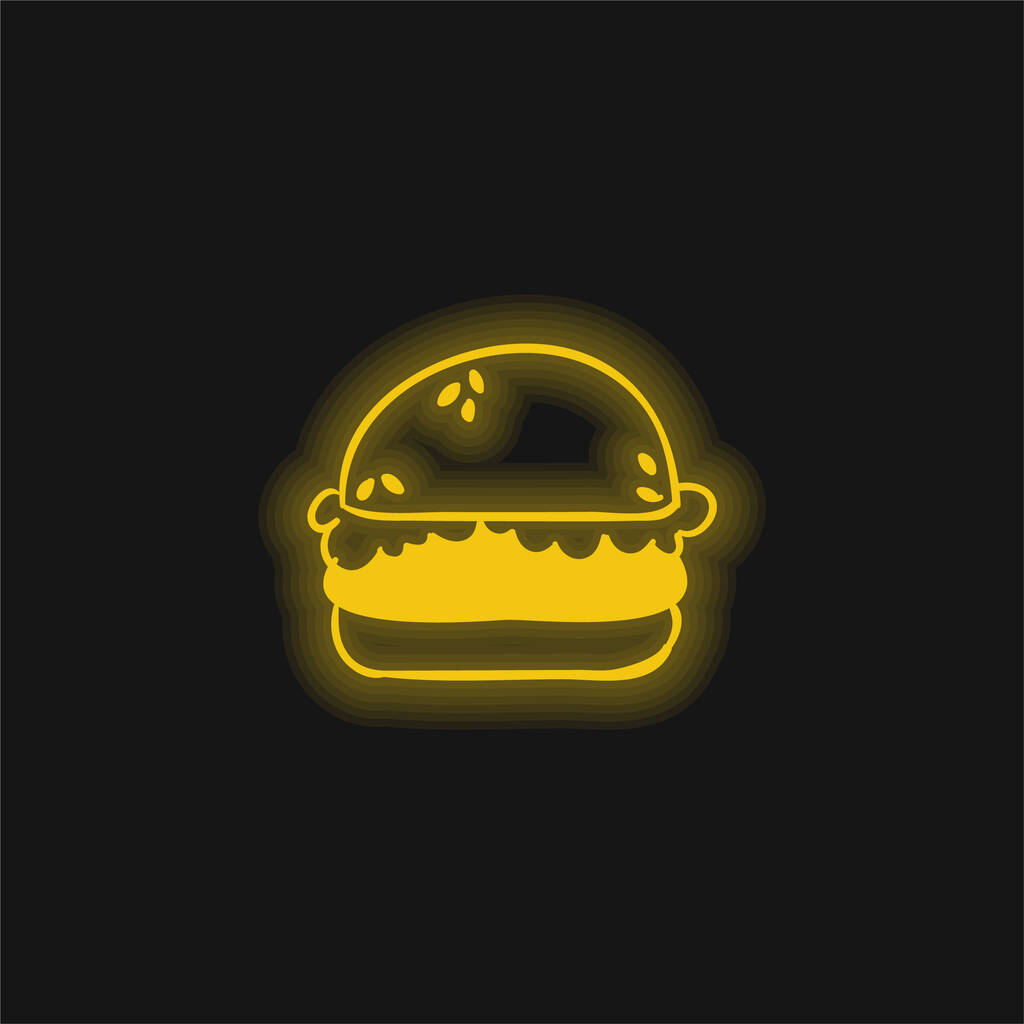 Pan amarillo brillante icono de neón - Vector, Imagen