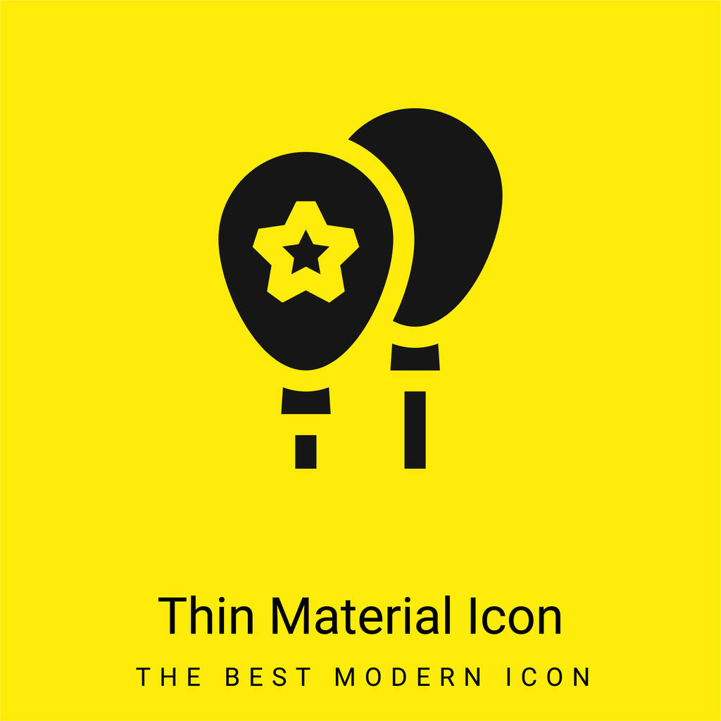 Ícone de material amarelo brilhante mínimo de balão - Vetor, Imagem