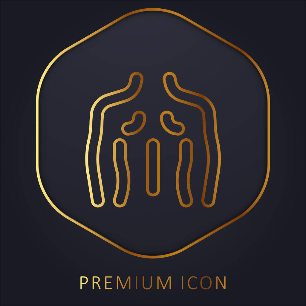 Voltar linha dourada logotipo premium ou ícone - Vetor, Imagem