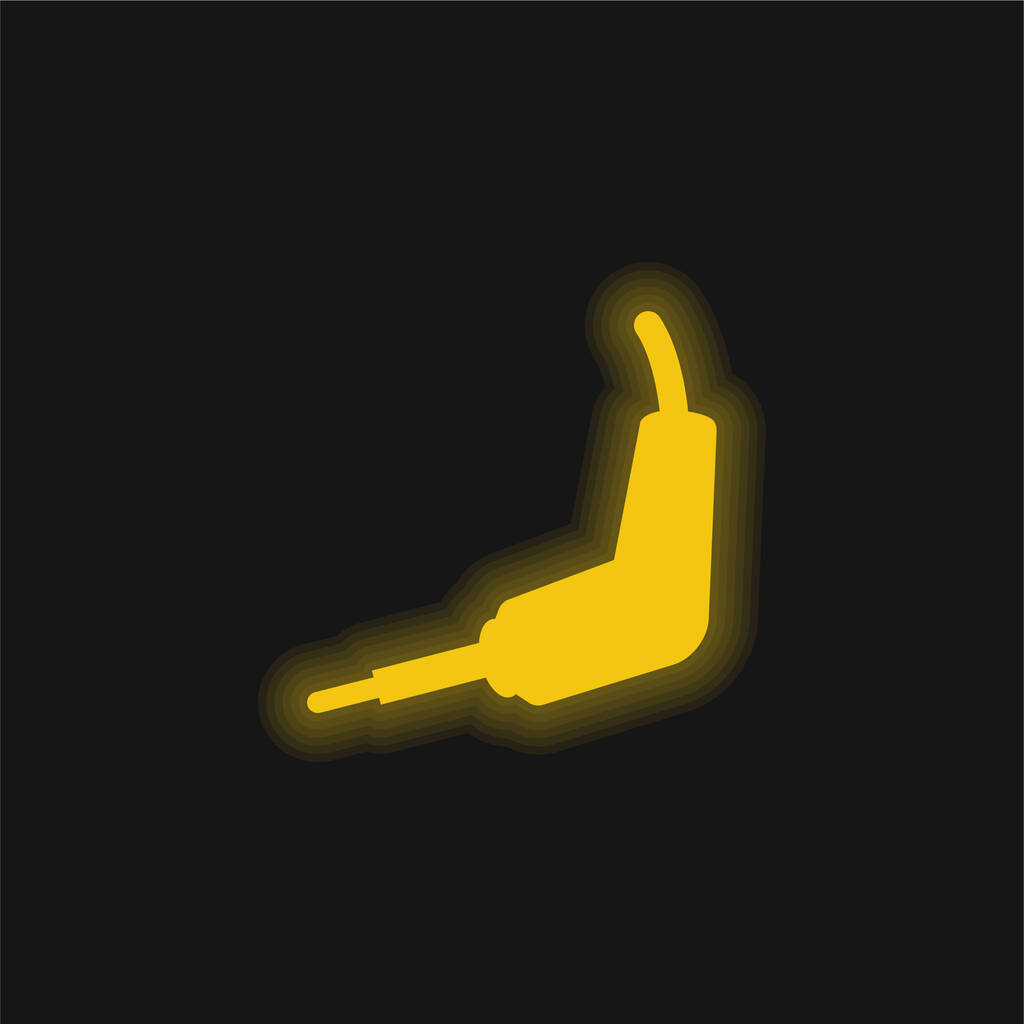 Звукове обладнання З'єднувач жовтий блискучий неоновий значок
 - Вектор, зображення