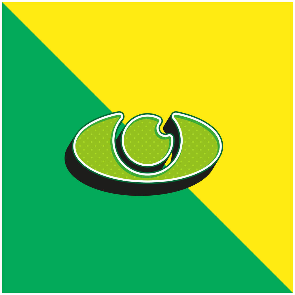 Big Eye Πράσινο και κίτρινο σύγχρονο 3d διάνυσμα εικονίδιο λογότυπο - Διάνυσμα, εικόνα