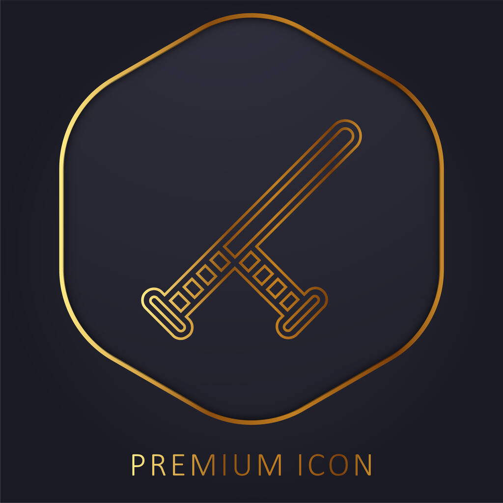 Baton golden line premium logo or icon - Vector, Image