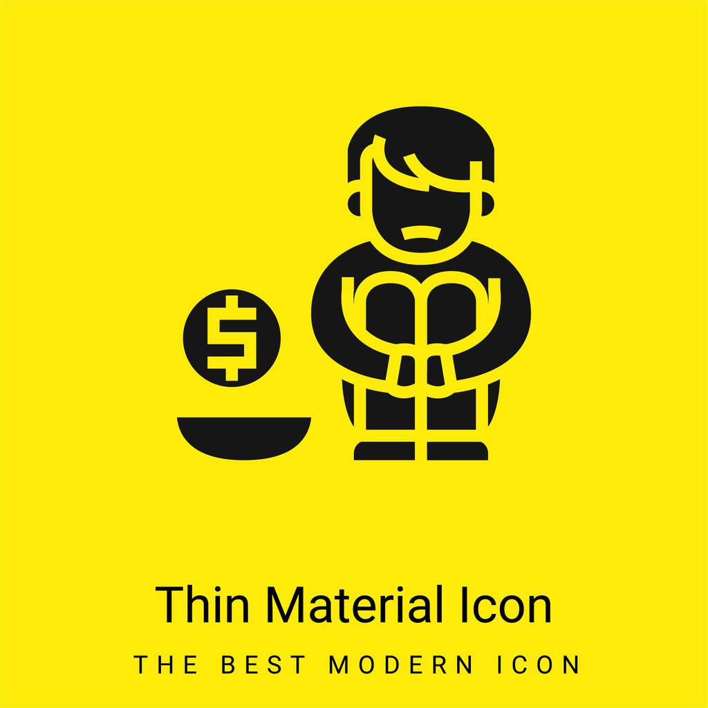 Alms icona minimale materiale giallo brillante - Vettoriali, immagini