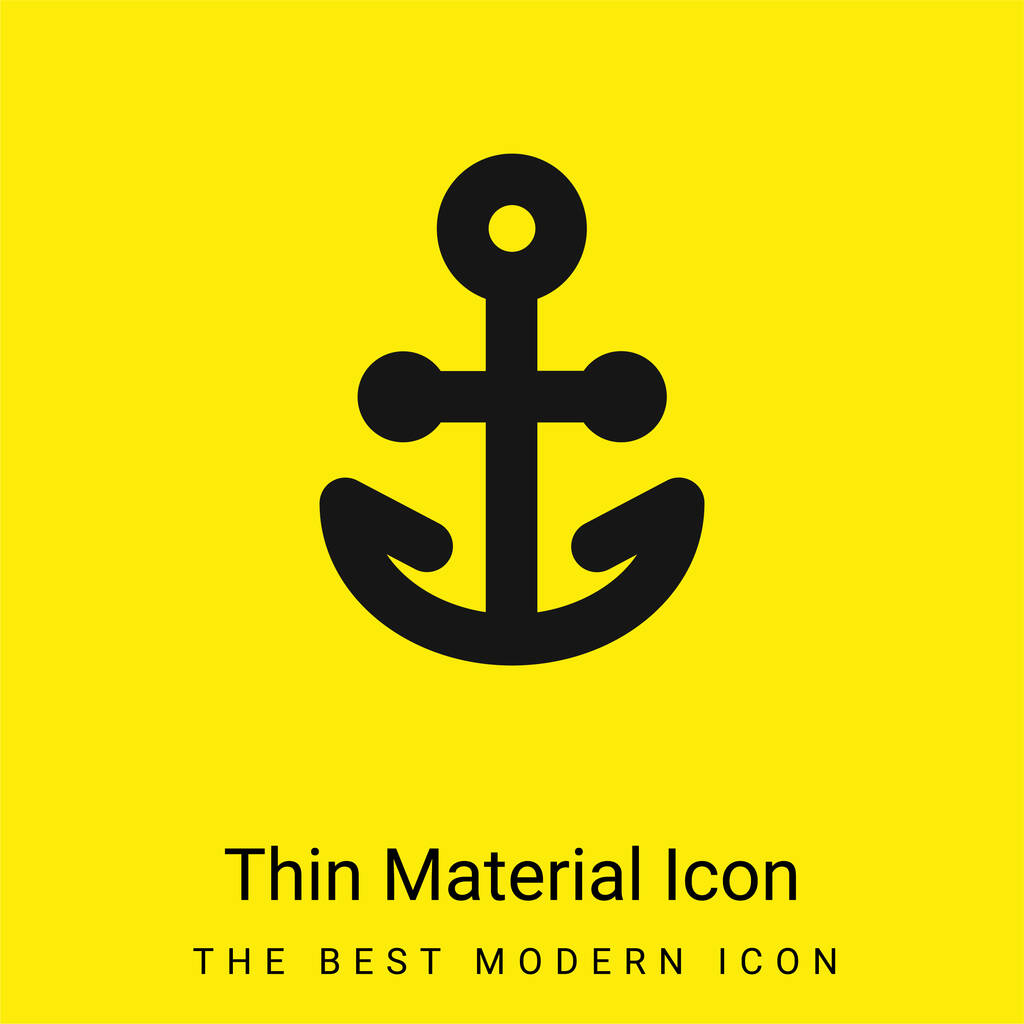 Ancre minimale icône de matériau jaune vif - Vecteur, image