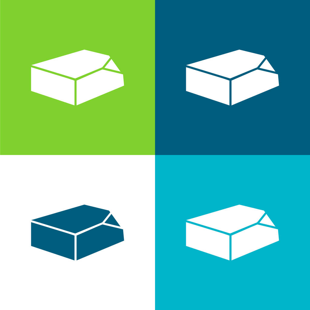 Box Organization Tool Flat four color minimal icon set - Vector, Image