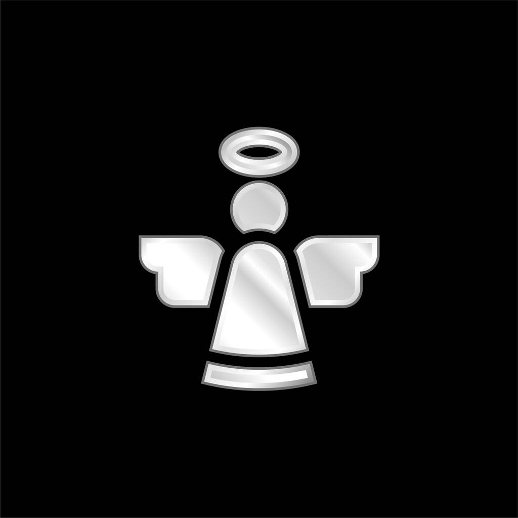 Ángel plateado icono metálico - Vector, Imagen