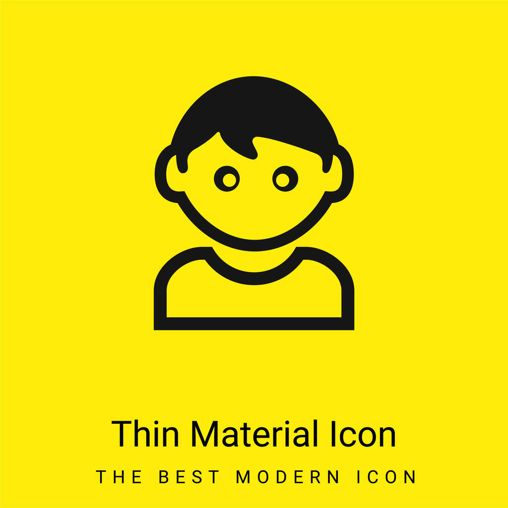 Boy With White T Shirt minimal bright yellow material icon - Vektor, obrázek
