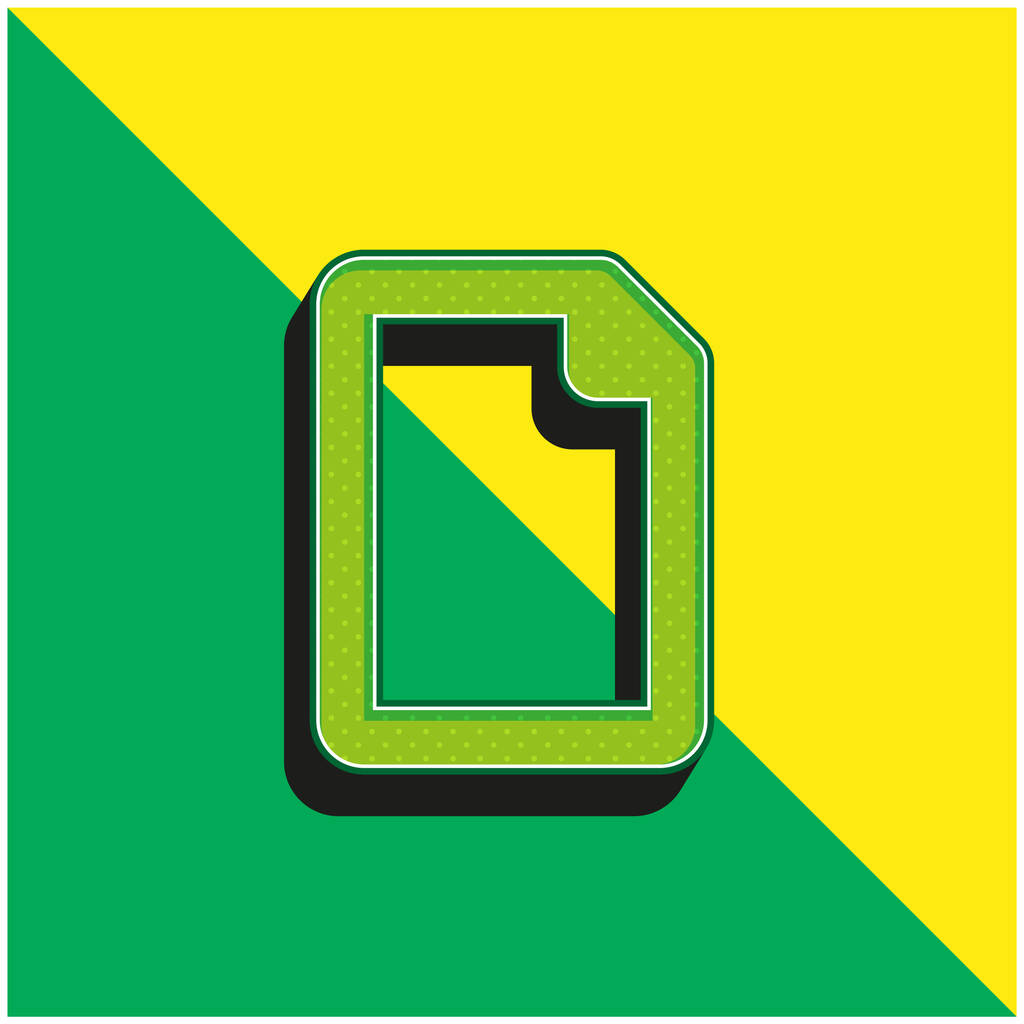 Blank File Green and yellow modern 3d vector icon - Вектор, зображення
