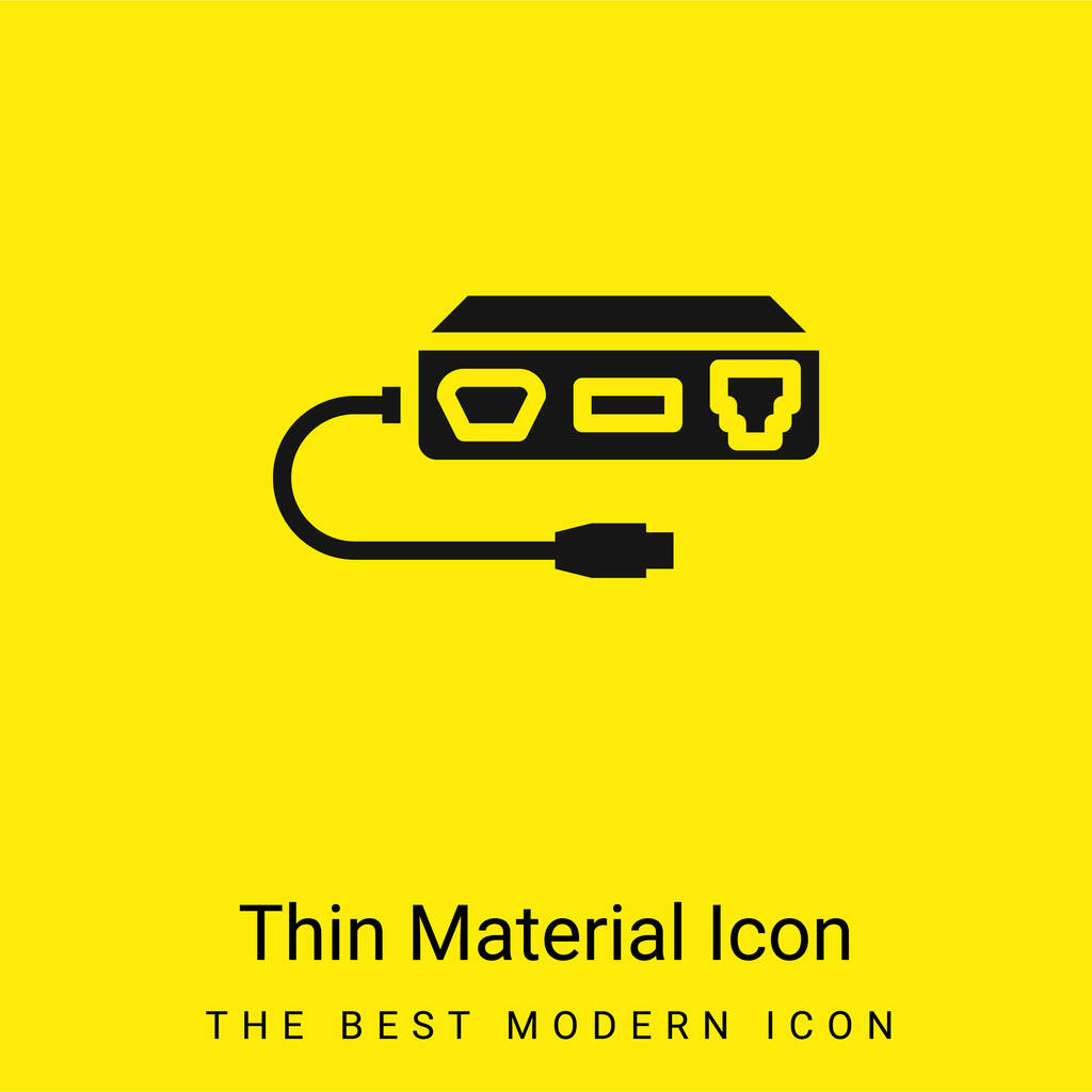 Adaptador mínimo icono de material amarillo brillante - Vector, imagen