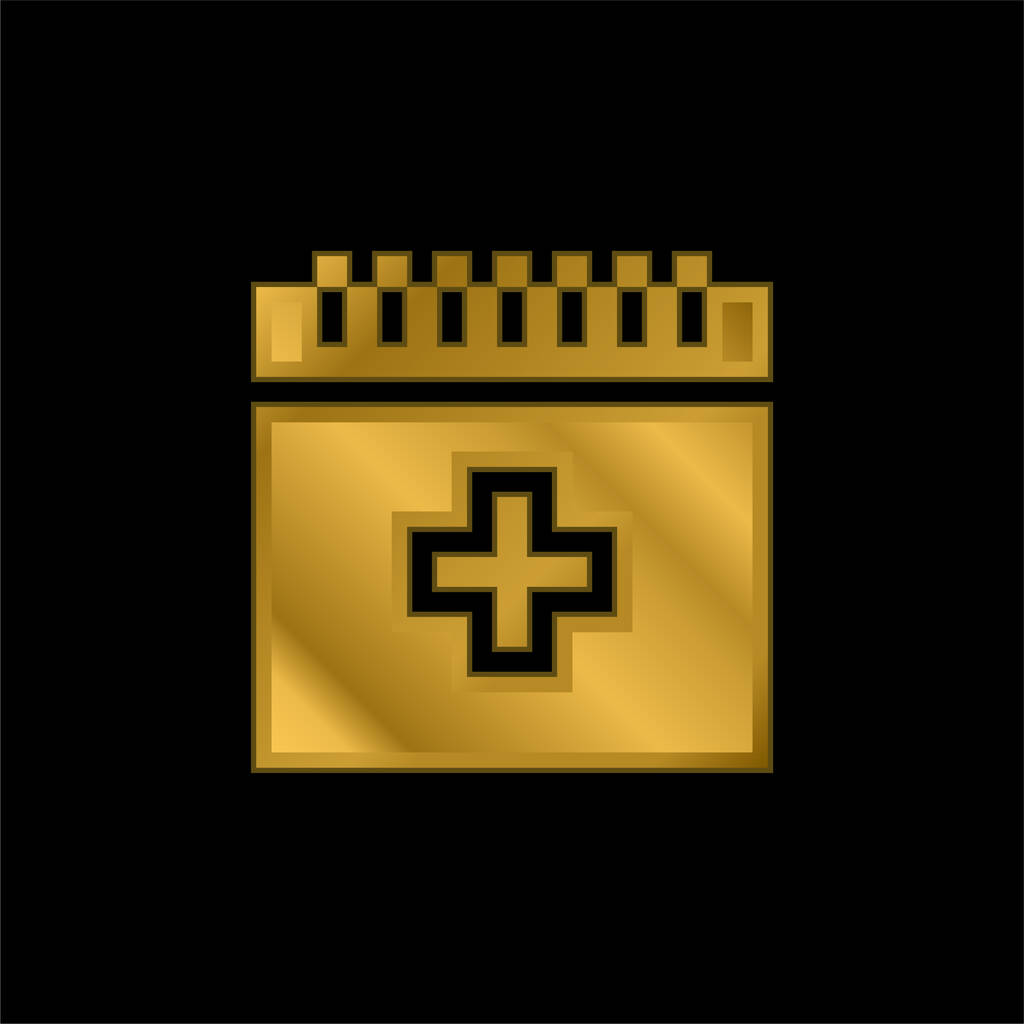 Sangre chapado en oro icono metálico o logo vector - Vector, Imagen