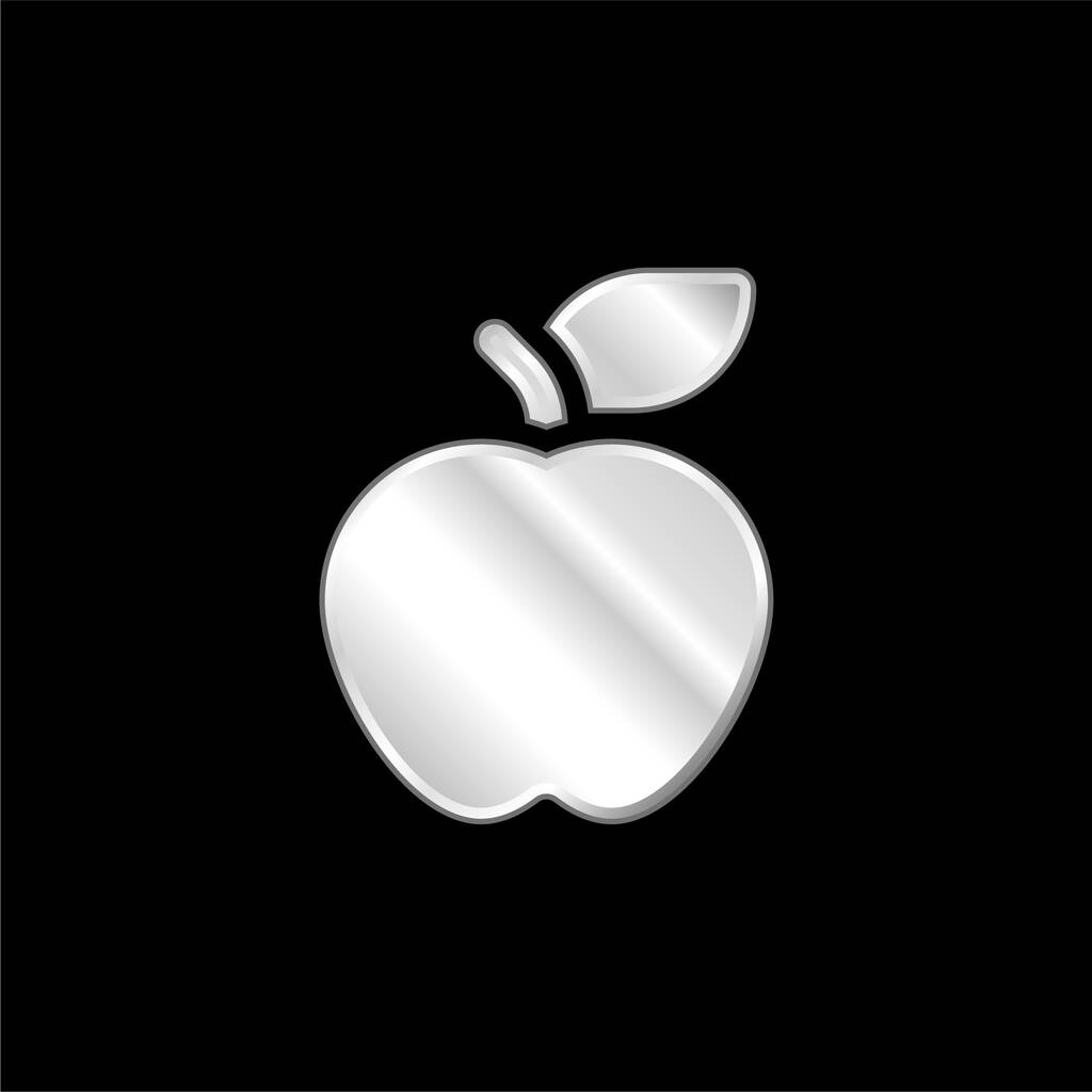 Apple postříbřená kovová ikona - Vektor, obrázek