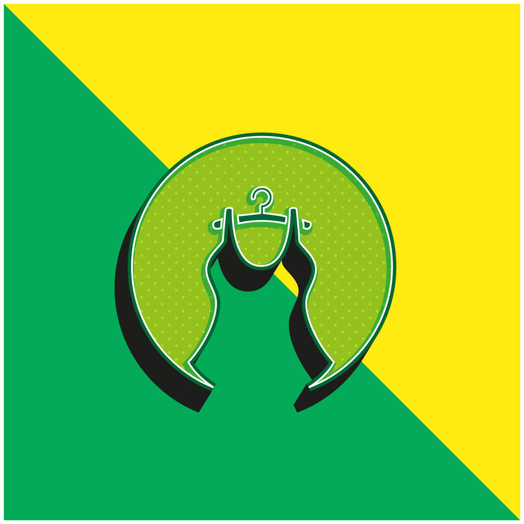 Alles over stijl Groen en geel modern 3D vector icoon logo - Vector, afbeelding