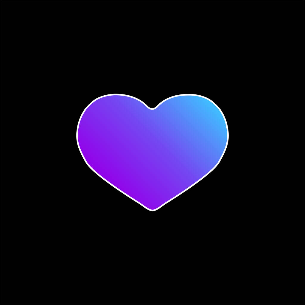 Big Black Heart modrý přechod ikona - Vektor, obrázek