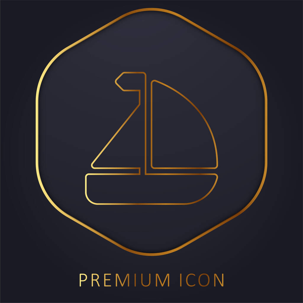 Logo premium o icono de la línea dorada barco - Vector, imagen
