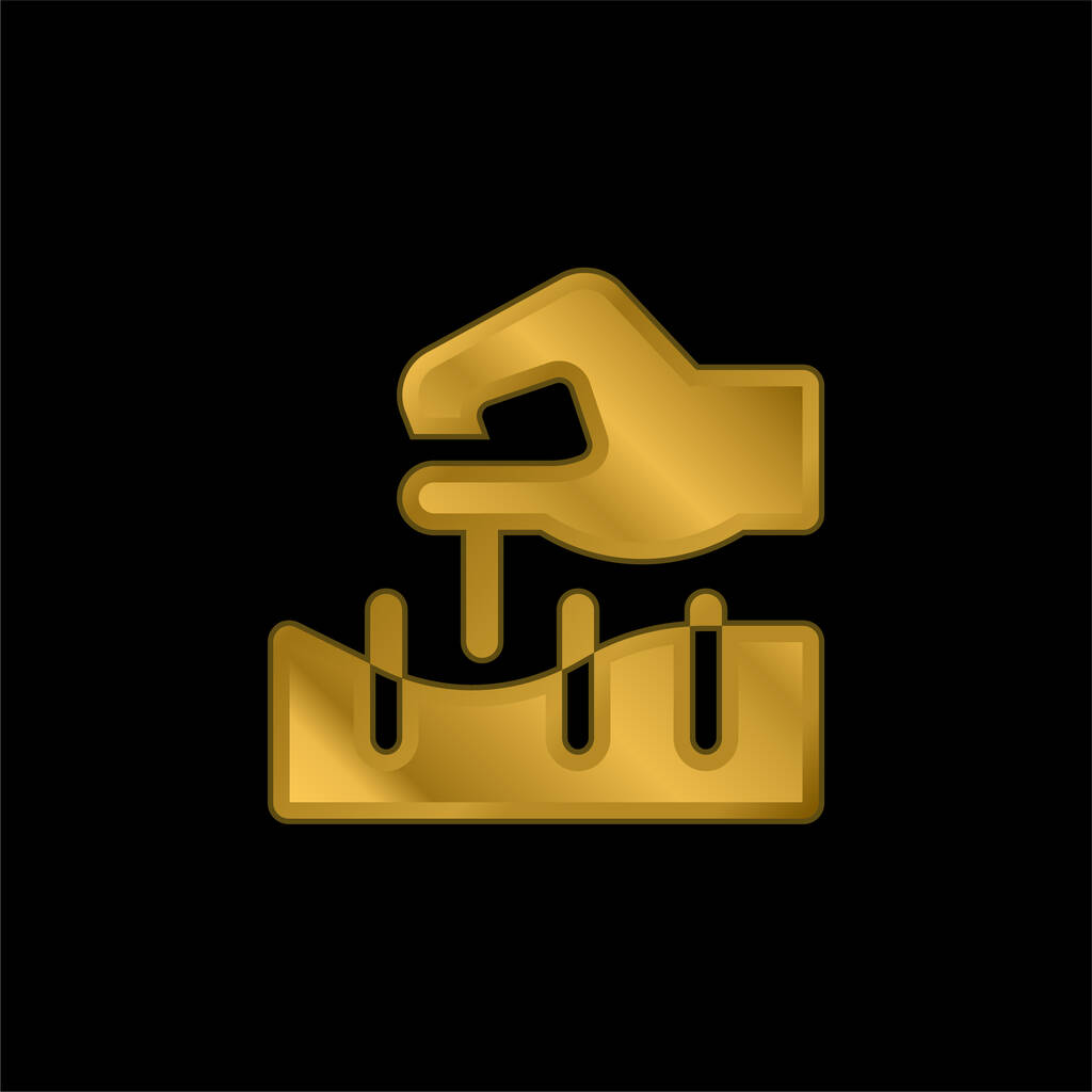 Agopuntura oro placcato icona metallica o logo vettoriale - Vettoriali, immagini