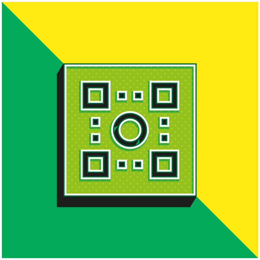 Jeu de société Logo de l'icône vectorielle 3D moderne verte et jaune - Vecteur, image