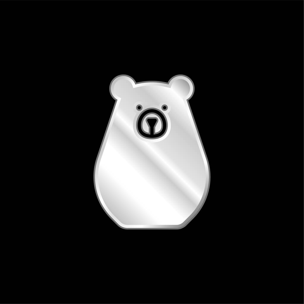 Bearbot argent plaqué icône métallique - Vecteur, image