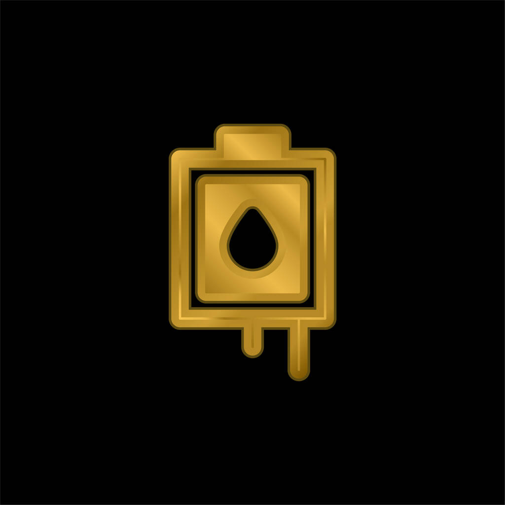 Sangue banhado a ouro ícone metálico ou vetor logotipo - Vetor, Imagem
