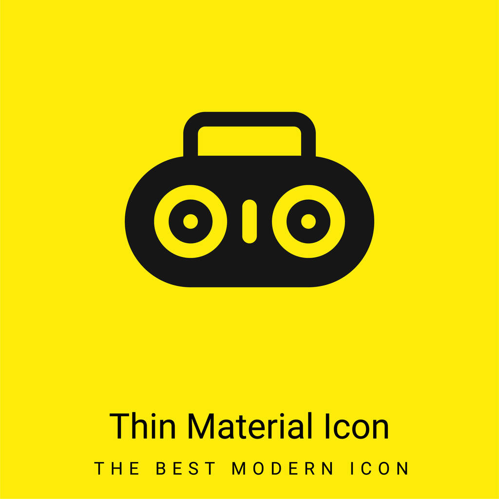 Boombox minimaal helder geel materiaal icoon - Vector, afbeelding