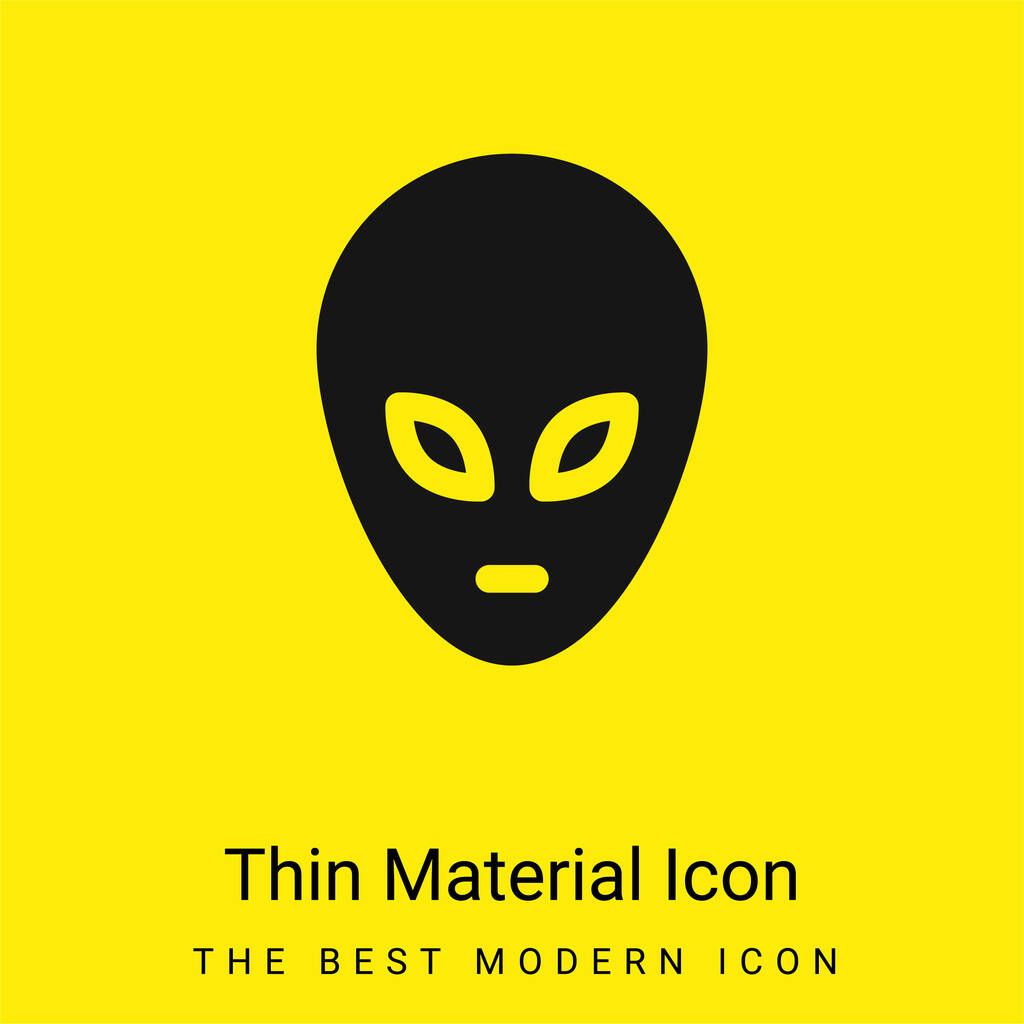 Alien mínimo icono de material amarillo brillante - Vector, imagen