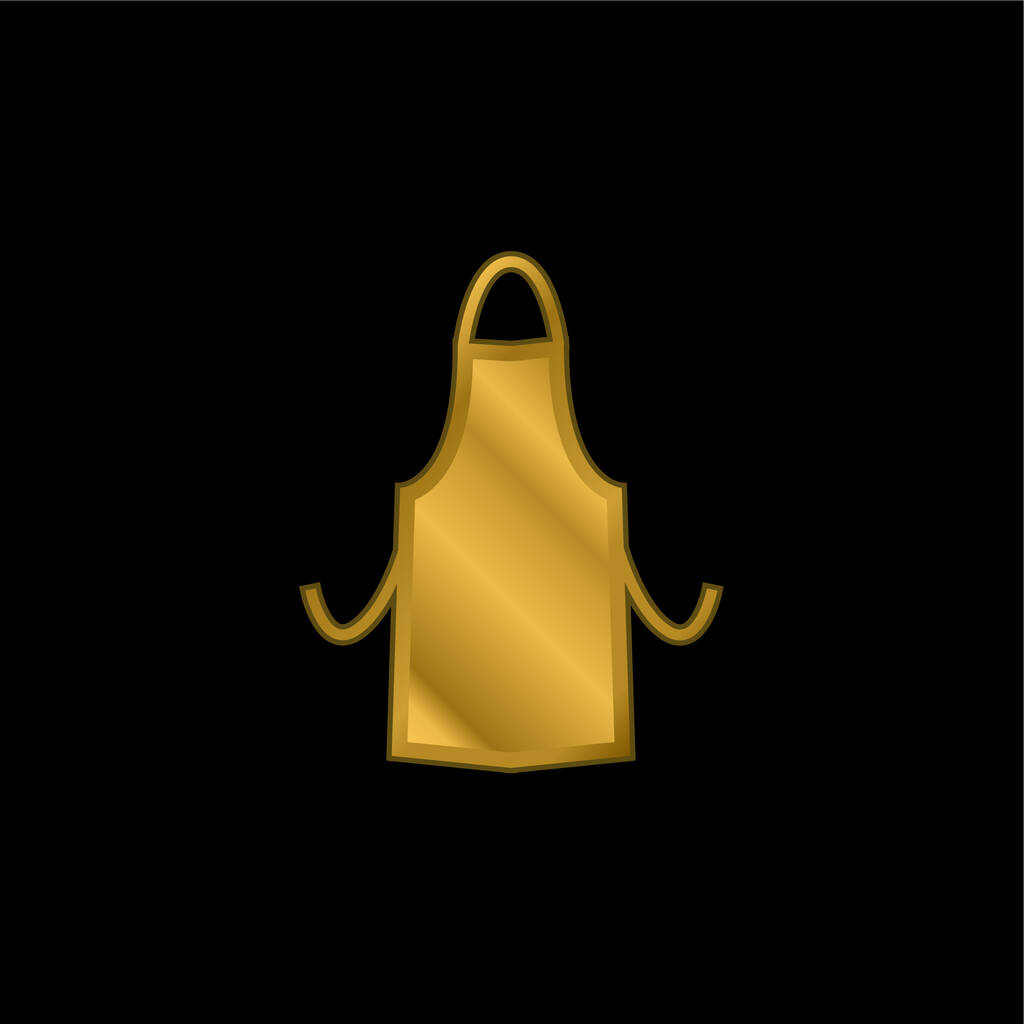 Apron Silhouette gold plated metalic icon or logo vector - Vector, Image