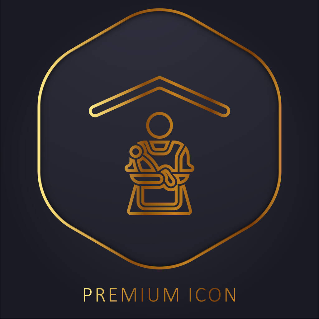 Babysitting ligne d'or logo premium ou icône - Vecteur, image
