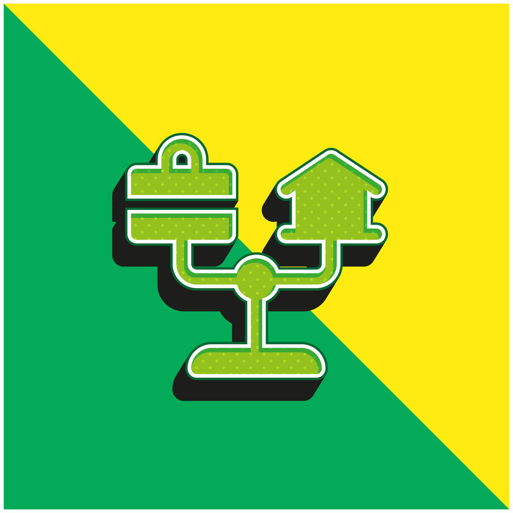 Balance Vert et jaune moderne icône vectorielle 3d logo - Vecteur, image