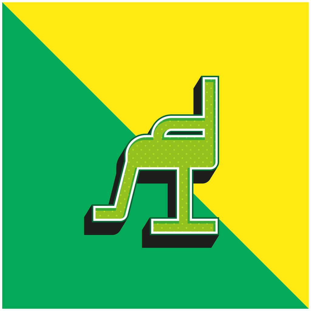 Barber Chair Green and yellow modern 3d vector icon logo - Vector, Image