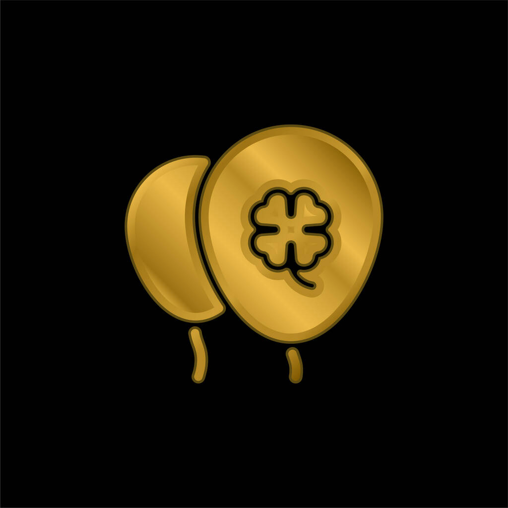 Balloon gold plated metalic icon or logo vector - Vector, Image