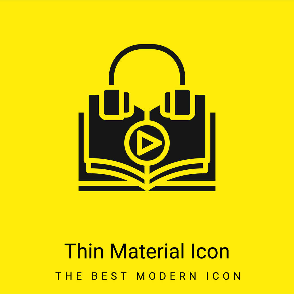Audio Course minimal bright yellow material icon - Vector, Image