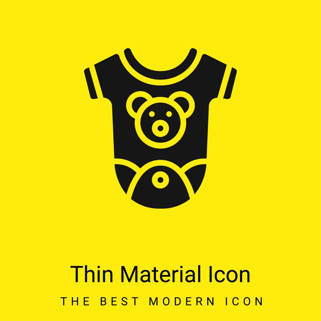 Vauva Vaatteet minimaalinen kirkkaan keltainen materiaali kuvake - Vektori, kuva