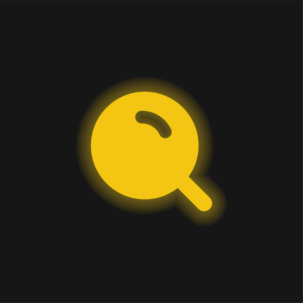 Big Magnifier With Shine yellow glowing neon icon - Vector, Image