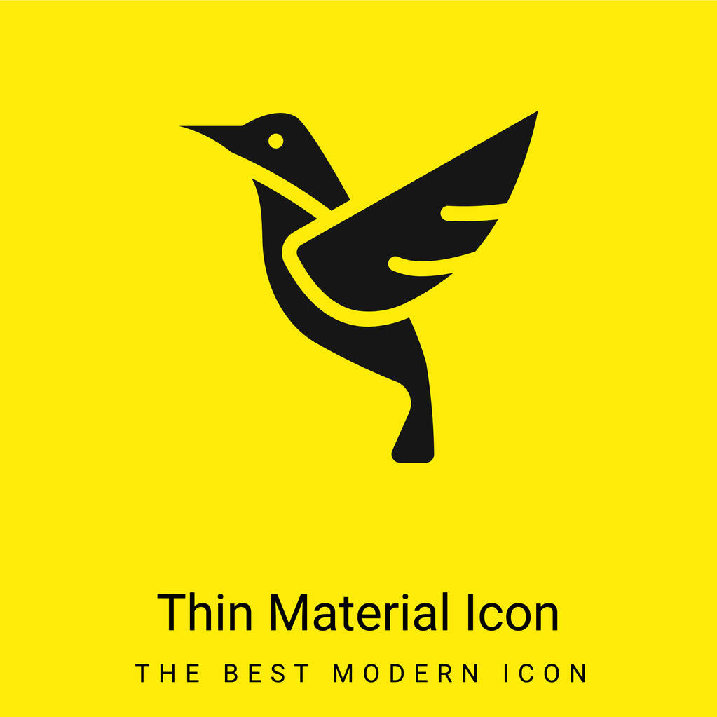 Oiseau minimal jaune vif icône matérielle - Vecteur, image