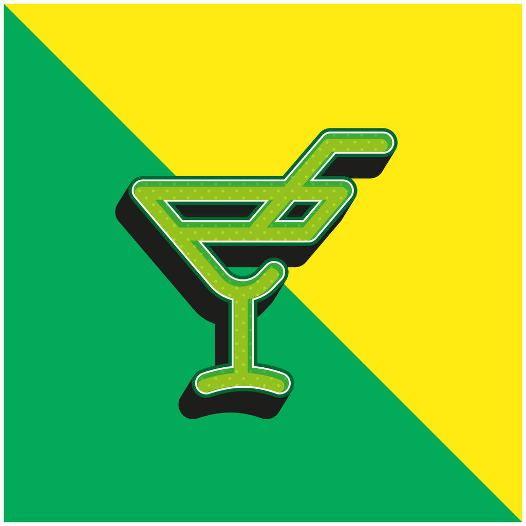 Алкоголь Напій Зелений і жовтий сучасний 3d Векторний логотип
 - Вектор, зображення