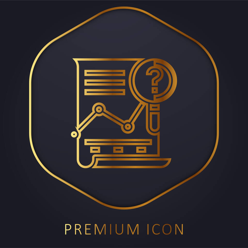 Análisis de la línea de oro logotipo premium o icono - Vector, Imagen